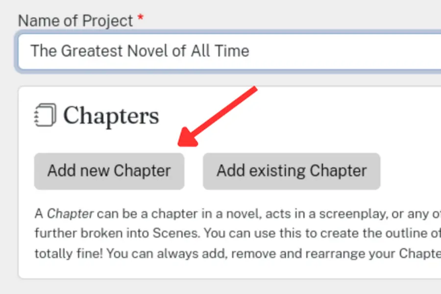 create chapter