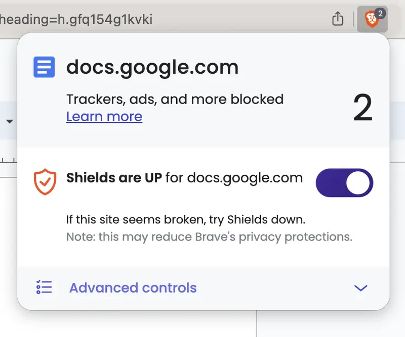 Google Docs privacy report