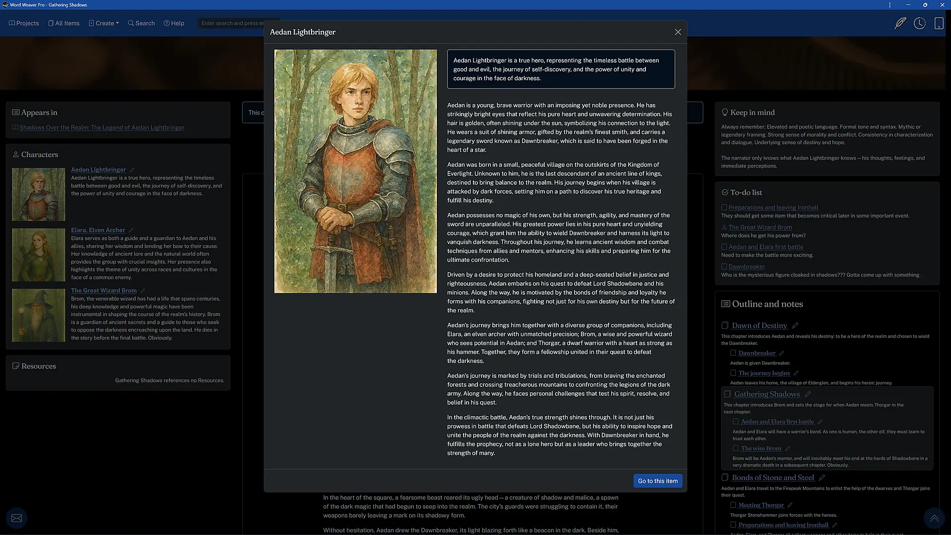 Character overlay
