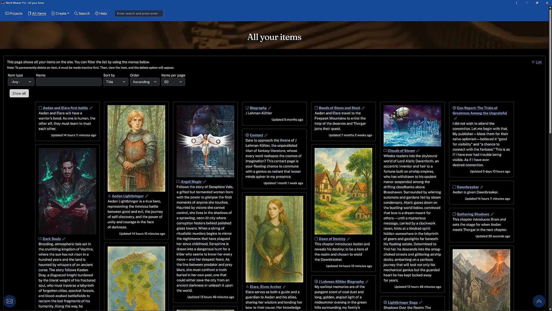 Item grid