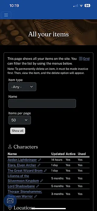 All items