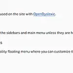 User settings screenshot