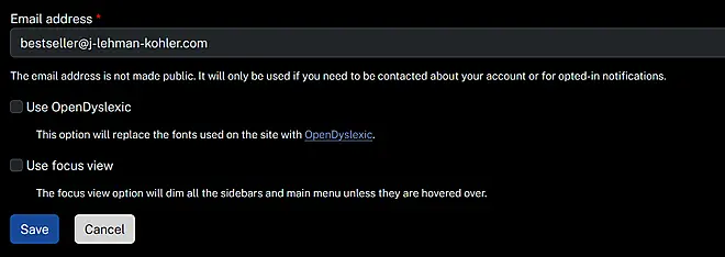 OPenDyslexic and Focus view options