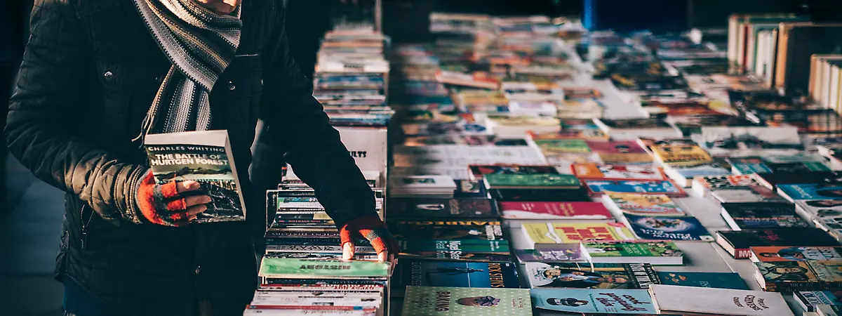 Man browsing books