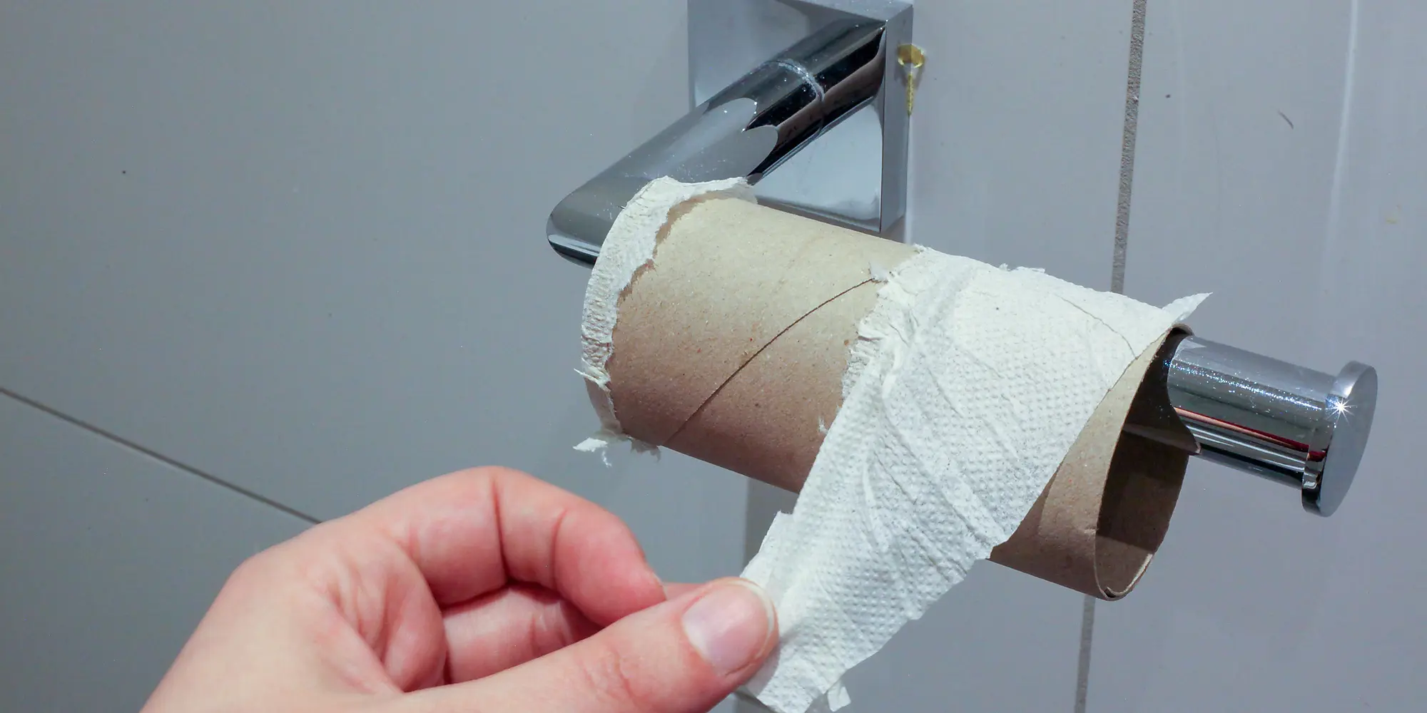 Last bit or toilet tissue on a roll