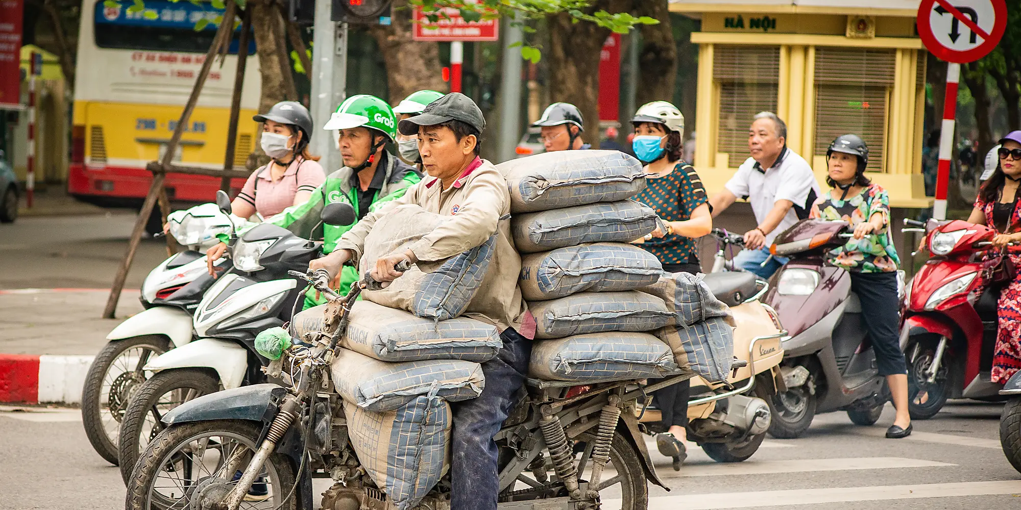 Overloaded bike in Hanoi