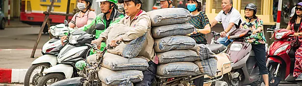 Overloaded bike in Hanoi